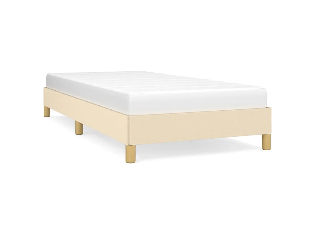 Cadre de lit sans matelas crème 90x190 cm tissu