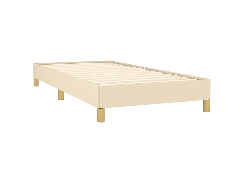Cadre de lit sans matelas crème 90x190 cm tissu