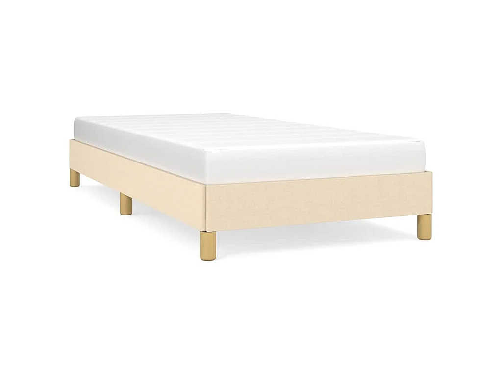 Cadre de lit sans matelas crème 90x190 cm tissu