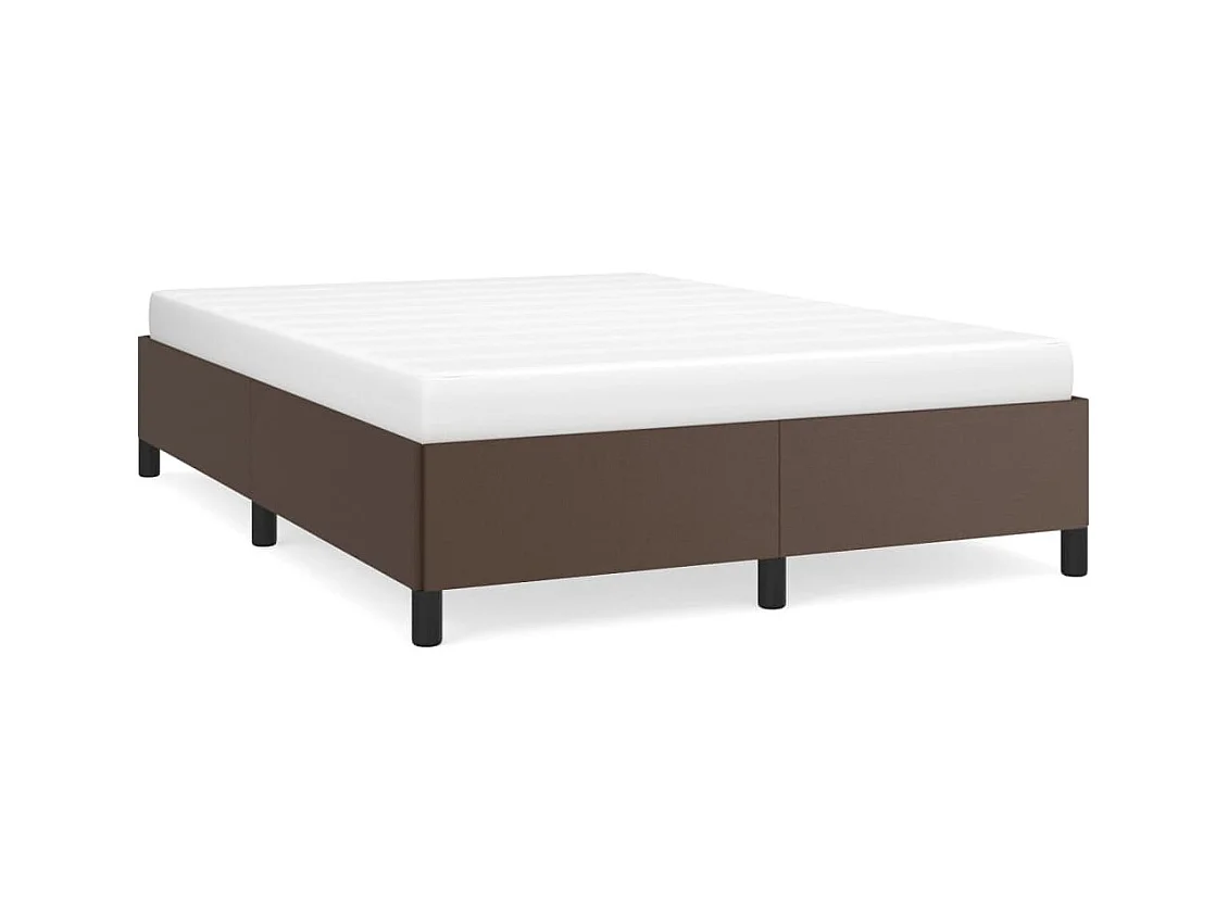 Cadre de lit sans matelas marron 140x190 cm similicuir