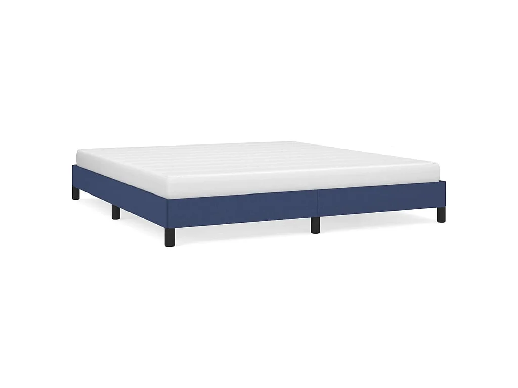 Cadre de lit sans matelas bleu 180x200 cm tissu