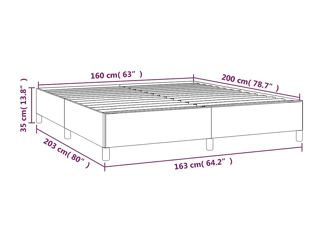 Cadre de lit sans matelas vert 160x200 cm tissu