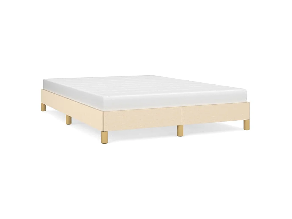 Cadre de lit sans matelas crème 140x190 cm tissu