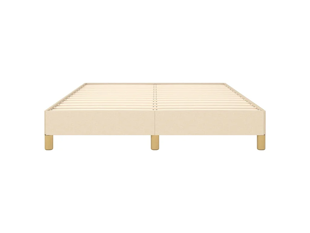 Cadre de lit sans matelas crème 140x190 cm tissu