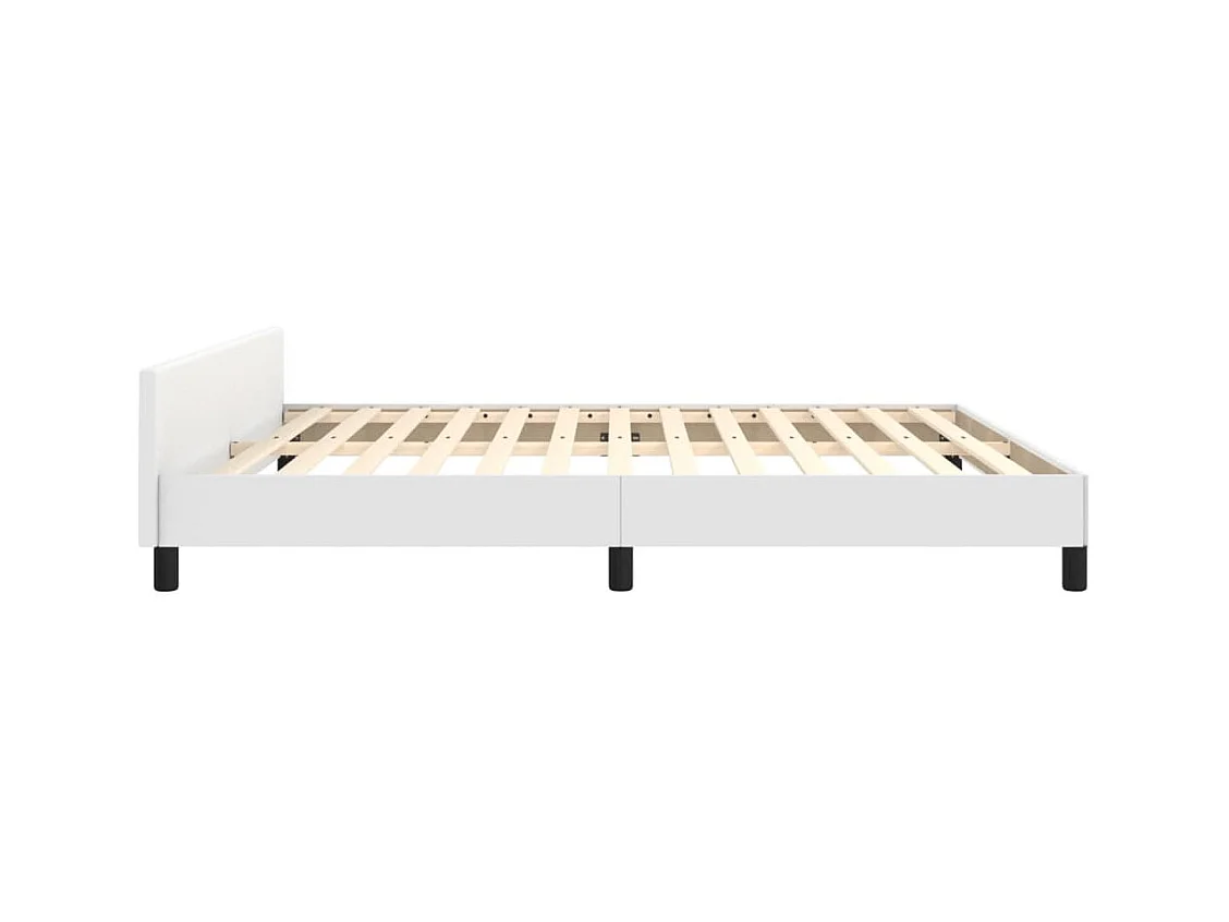 Giroletto con Testiera Bianco 180x200 cm in Similpelle