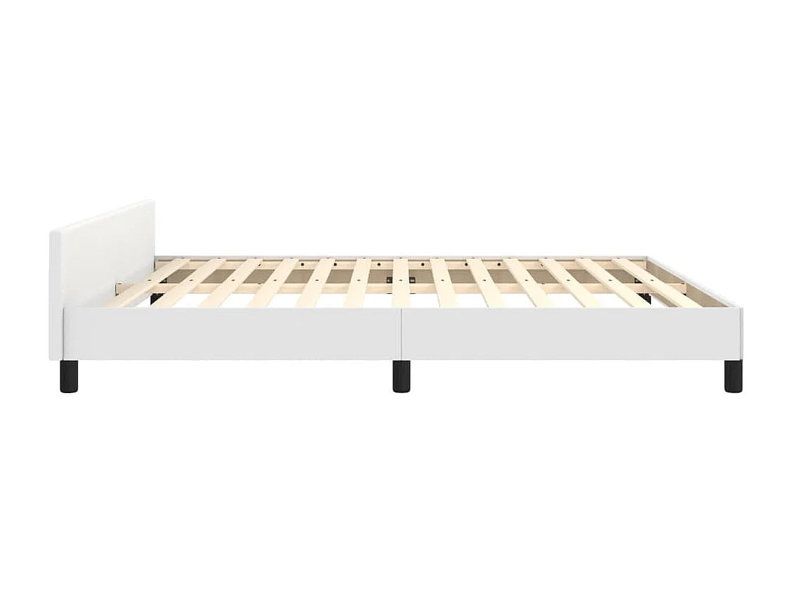 Cadre de lit sans matelas blanc similicuir