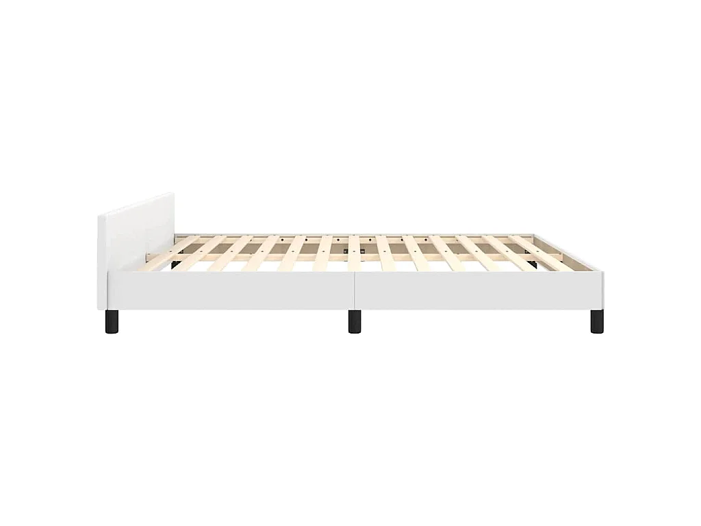 Cadre de lit sans matelas blanc similicuir