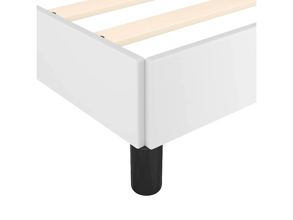 Cadre de lit sans matelas blanc similicuir