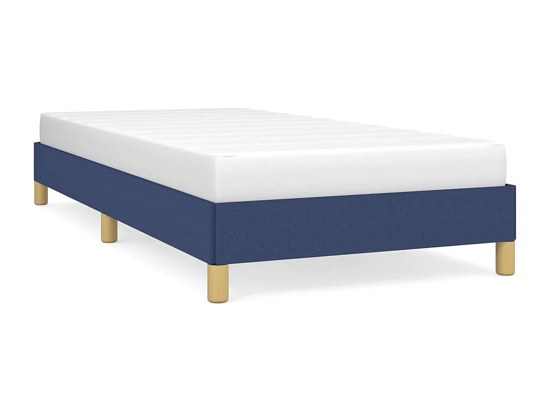 Cadre de lit sans matelas bleu 90x190 cm tissu