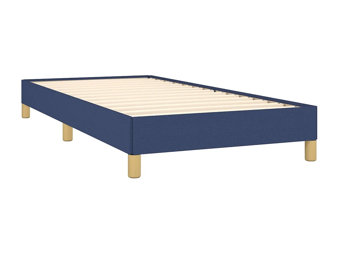 Cadre de lit sans matelas bleu 90x190 cm tissu