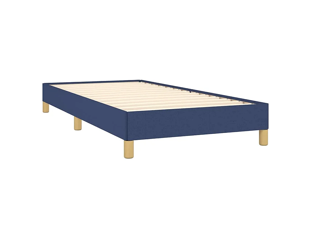 Cadre de lit sans matelas bleu 90x190 cm tissu