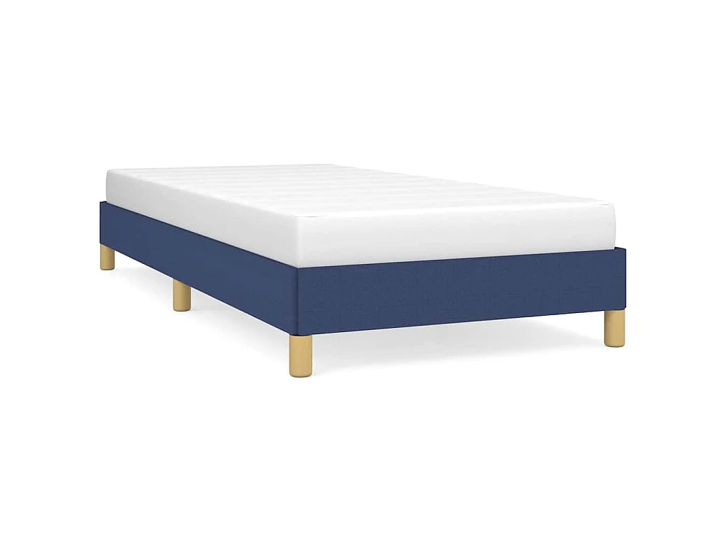 Cadre de lit sans matelas bleu 90x190 cm tissu