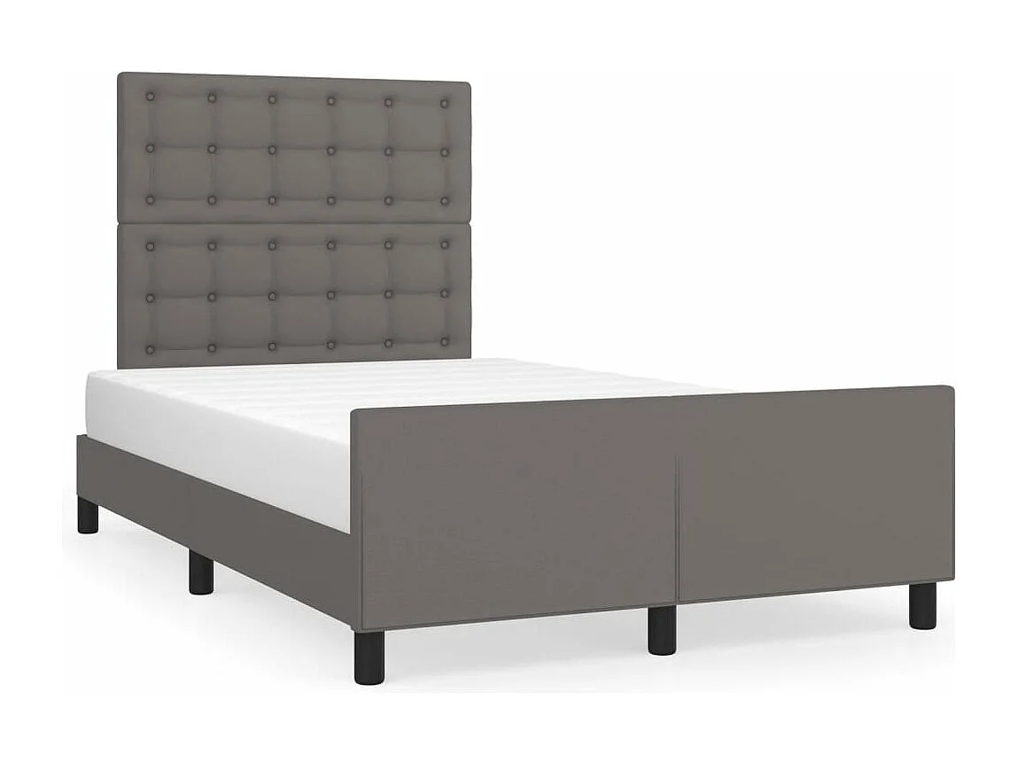 Cadre de lit sans matelas gris 120x200 cm similicuir