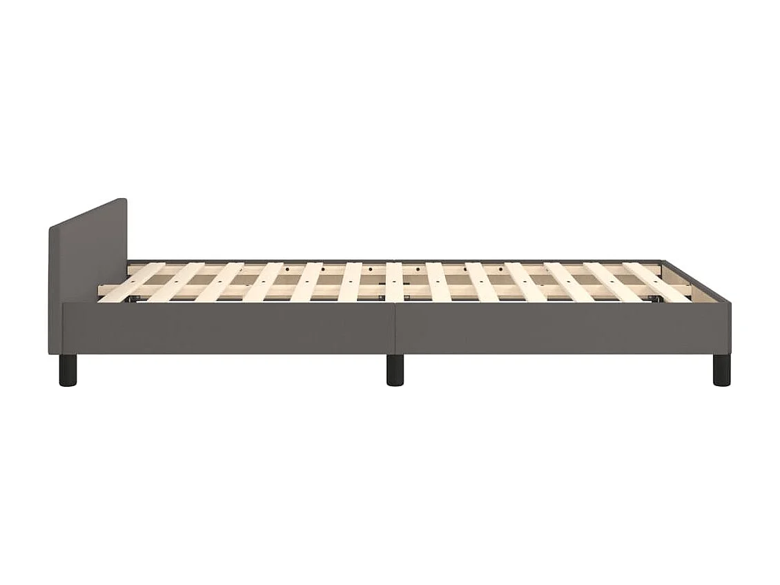 Bettgestell mit Kopfteil Grau 120x200 cm Kunstleder