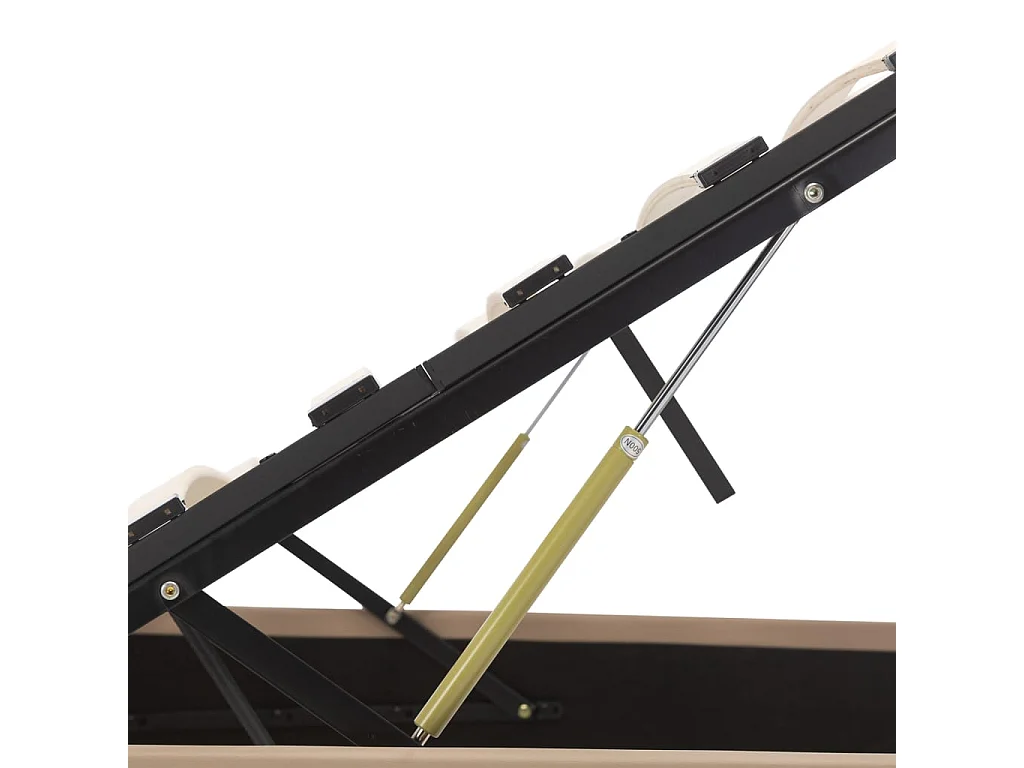 Bedframe met opslag hydraulisch kunstleer cappuccino 160x200 cm