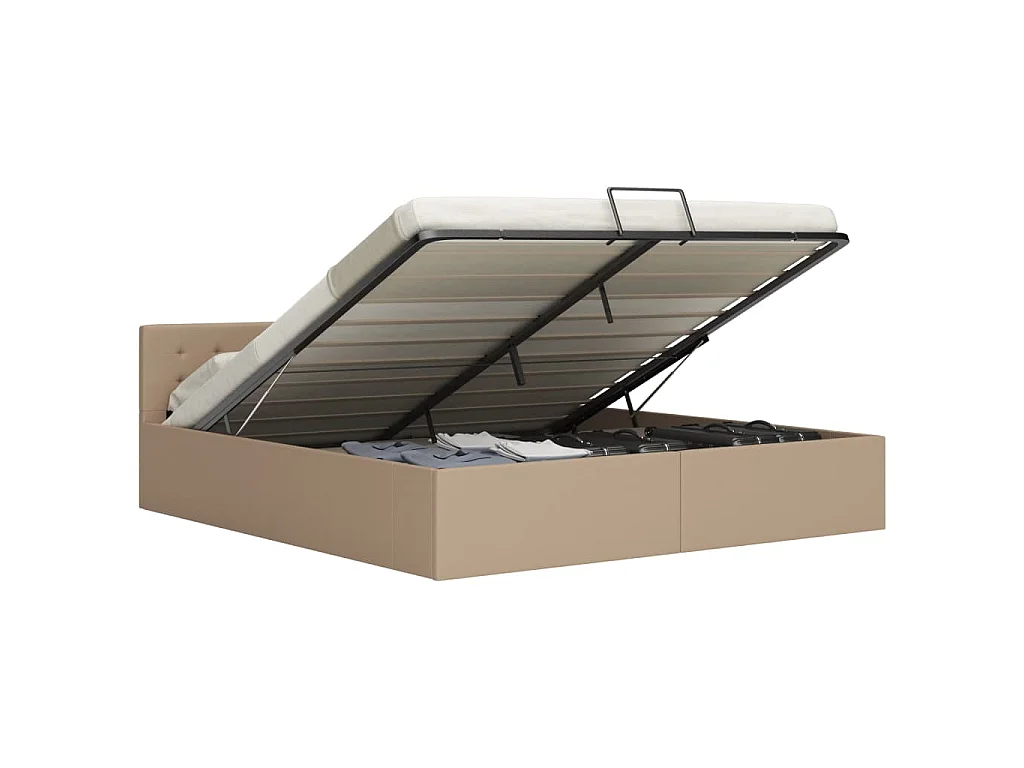 Cadre de lit avec rangement hydraulique Similicuir 160x200 cm