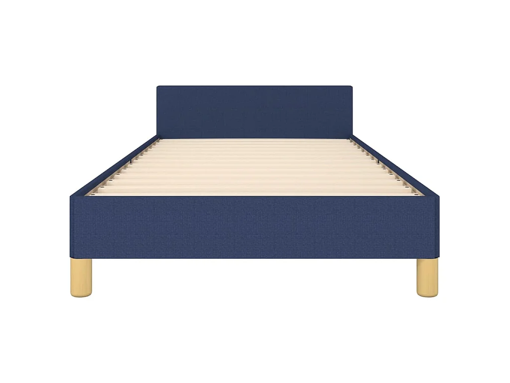 Cadre de lit sans matelas bleu 90x200 cm tissu