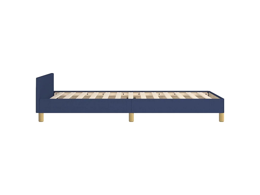 Cadre de lit sans matelas bleu 90x200 cm tissu