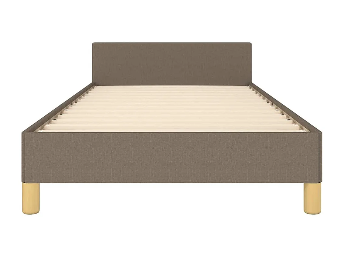 Cadre de lit avec tête de lit sans matelas taupe 80x200cm tissu