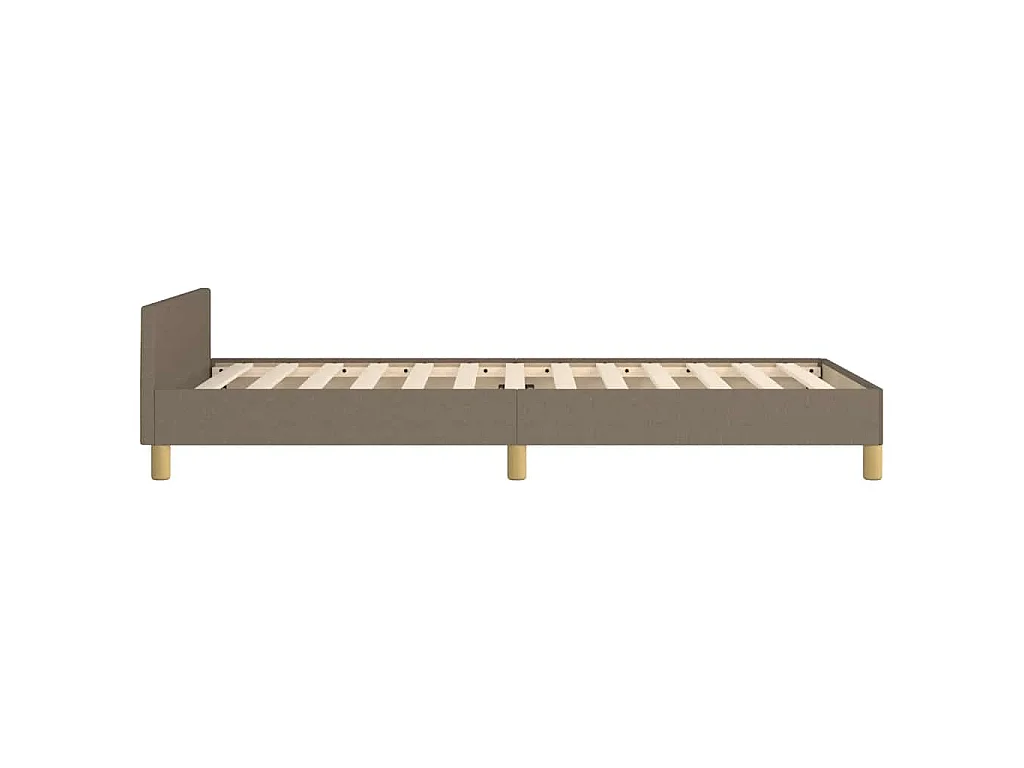 Estructura de cama con cabecero sin colchón tela taupe 80x200cm