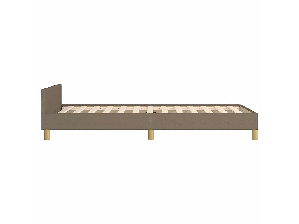 Cadre de lit avec tête de lit sans matelas taupe 80x200cm tissu