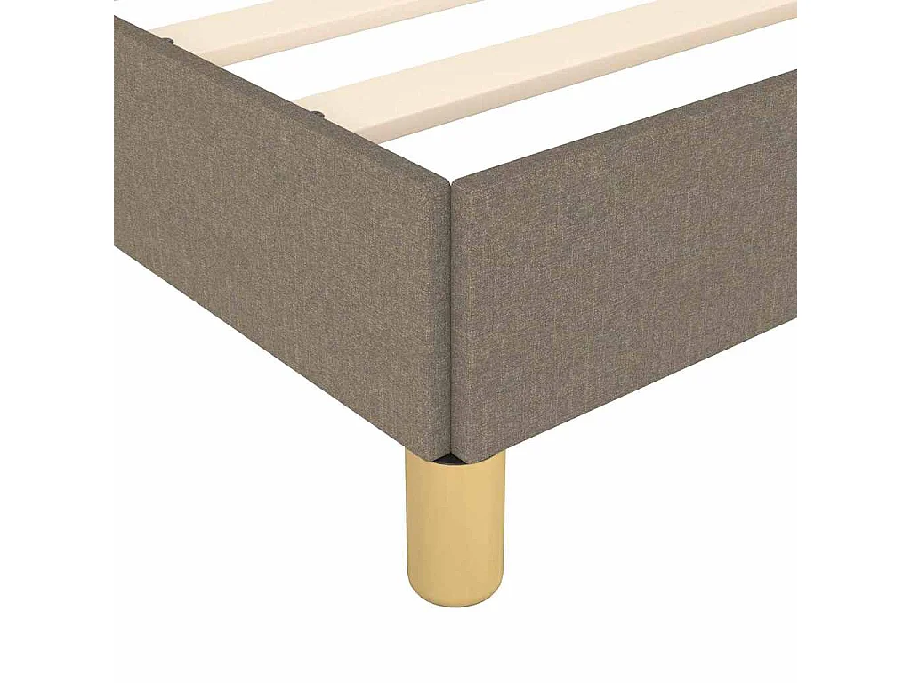 Cadre de lit avec tête de lit sans matelas taupe 80x200cm tissu