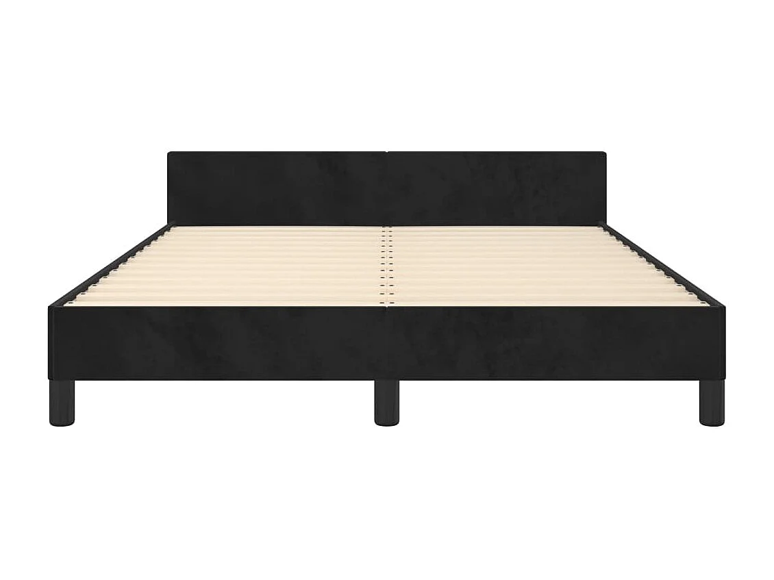 Cadre de lit sans matelas noir 140x190 cm velours