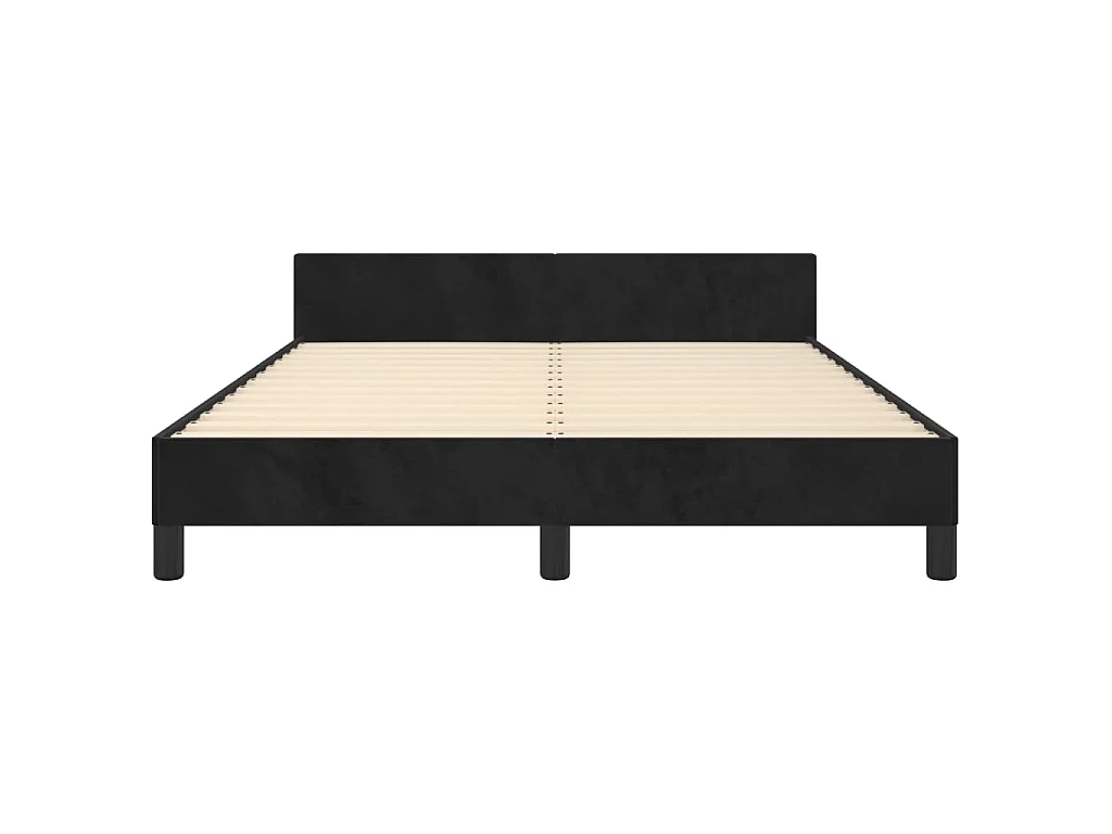 Bettgestell ohne Matratze Schwarz 140x190 cm Samt