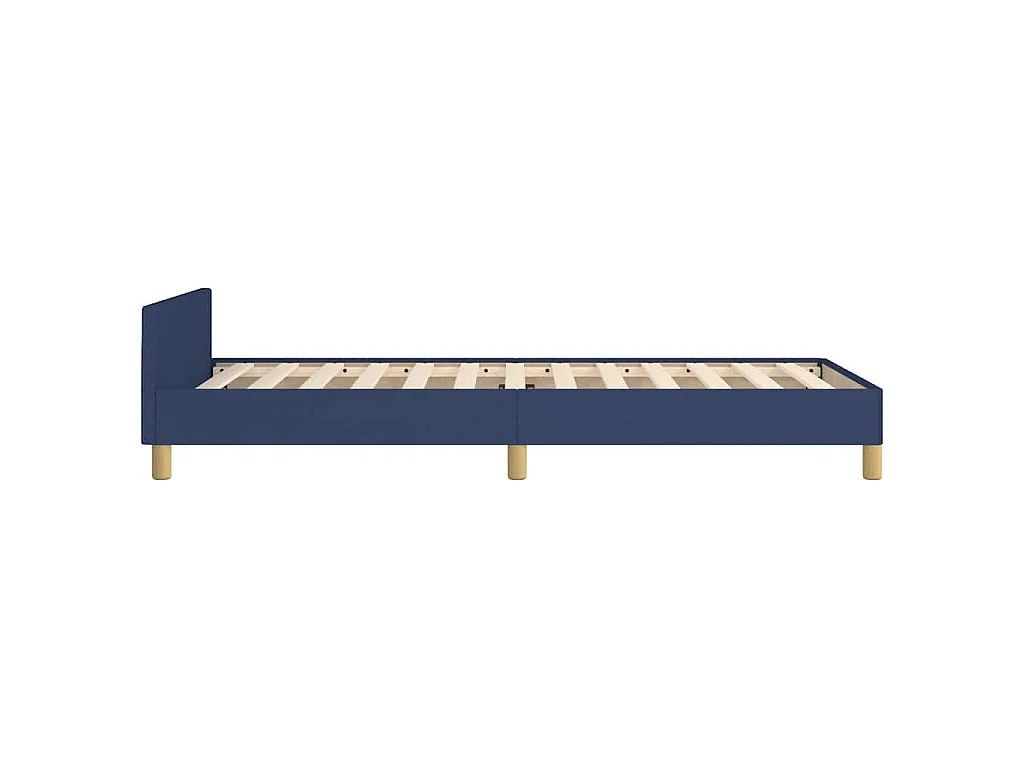 Cadre de lit avec tête de lit sans matelas bleu 80x200 cm tissu