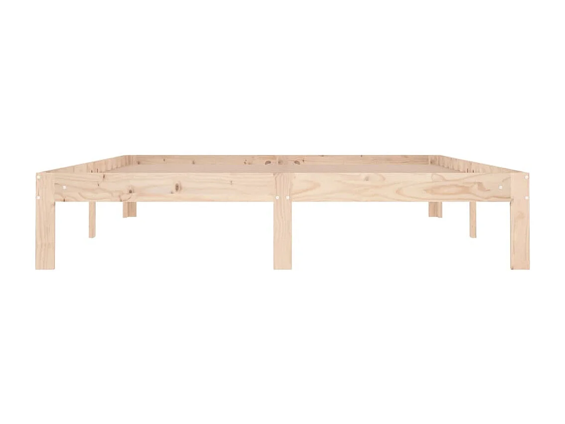 Estructura de cama doble sin colchón madera maciza 150x200 cm