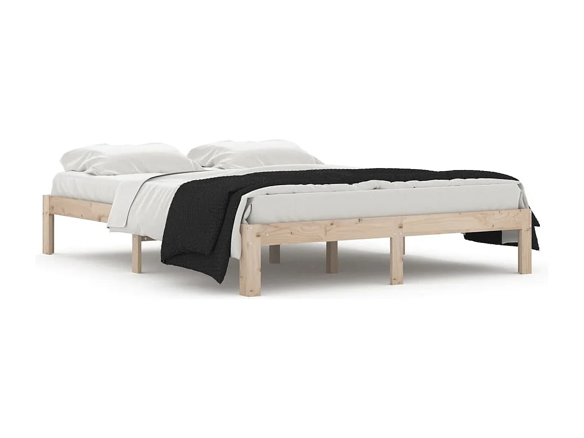 Cadre de lit sans matelas bois massif 150x200 cm