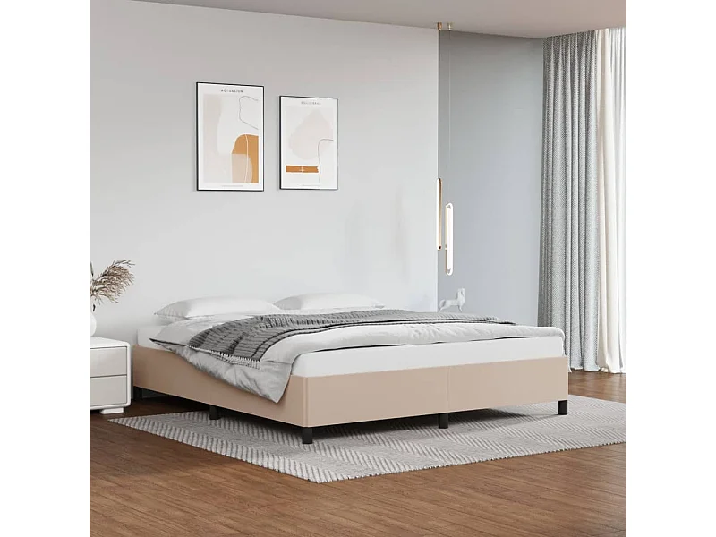 Bettgestell Cappuccino-Braun 180x200 cm Kunstleder