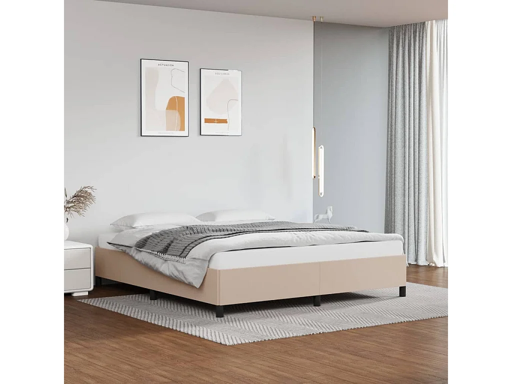 Bettgestell Cappuccino-Braun 180x200 cm Kunstleder