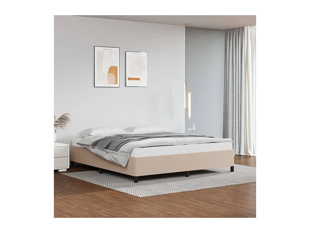 Cadre de lit sans matelas cappuccino 180x200 cm similicuir