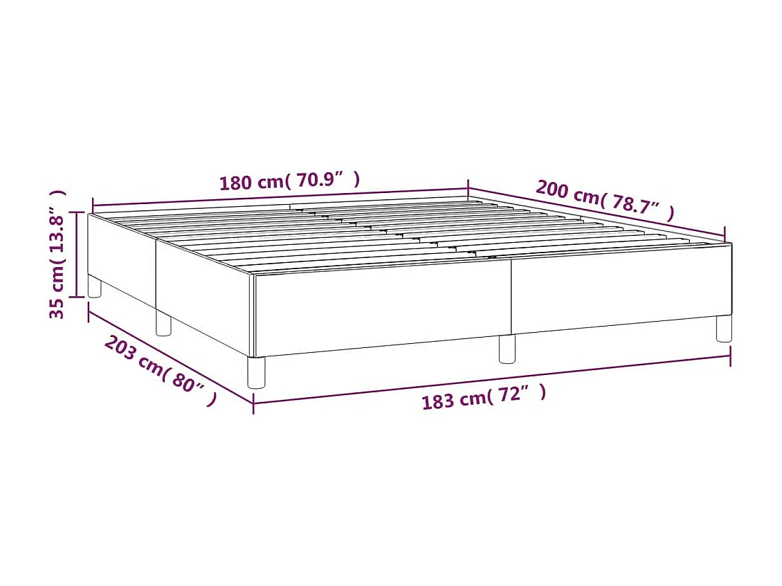 Cadre de lit sans matelas cappuccino 180x200 cm similicuir