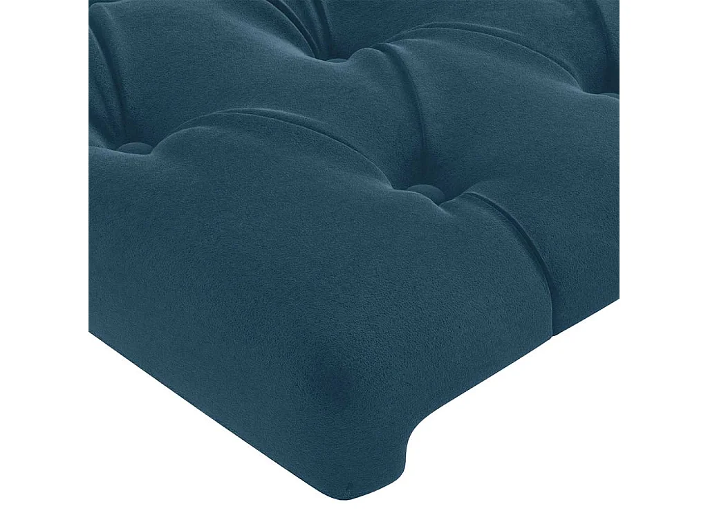 Cadre de lit sans matelas bleu foncé 120x200 cm velours