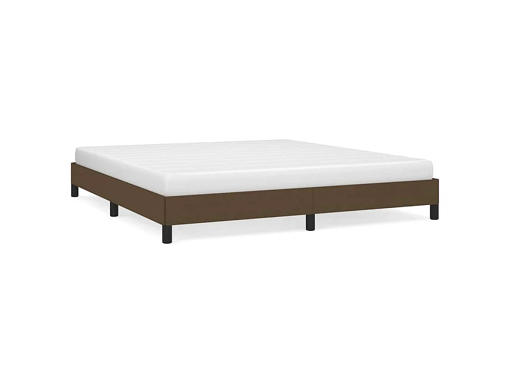 Cadre de lit sans matelas marron foncé 180x200 cm tissu