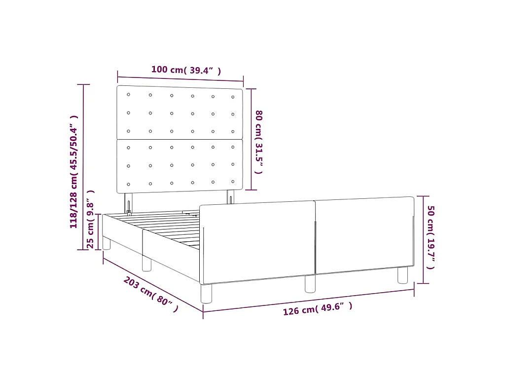 Bettgestell ohne Matratze Dunkelblau 120x200 cm Samt
