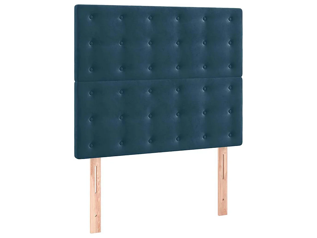 Cadre de lit sans matelas bleu foncé 120x200 cm velours