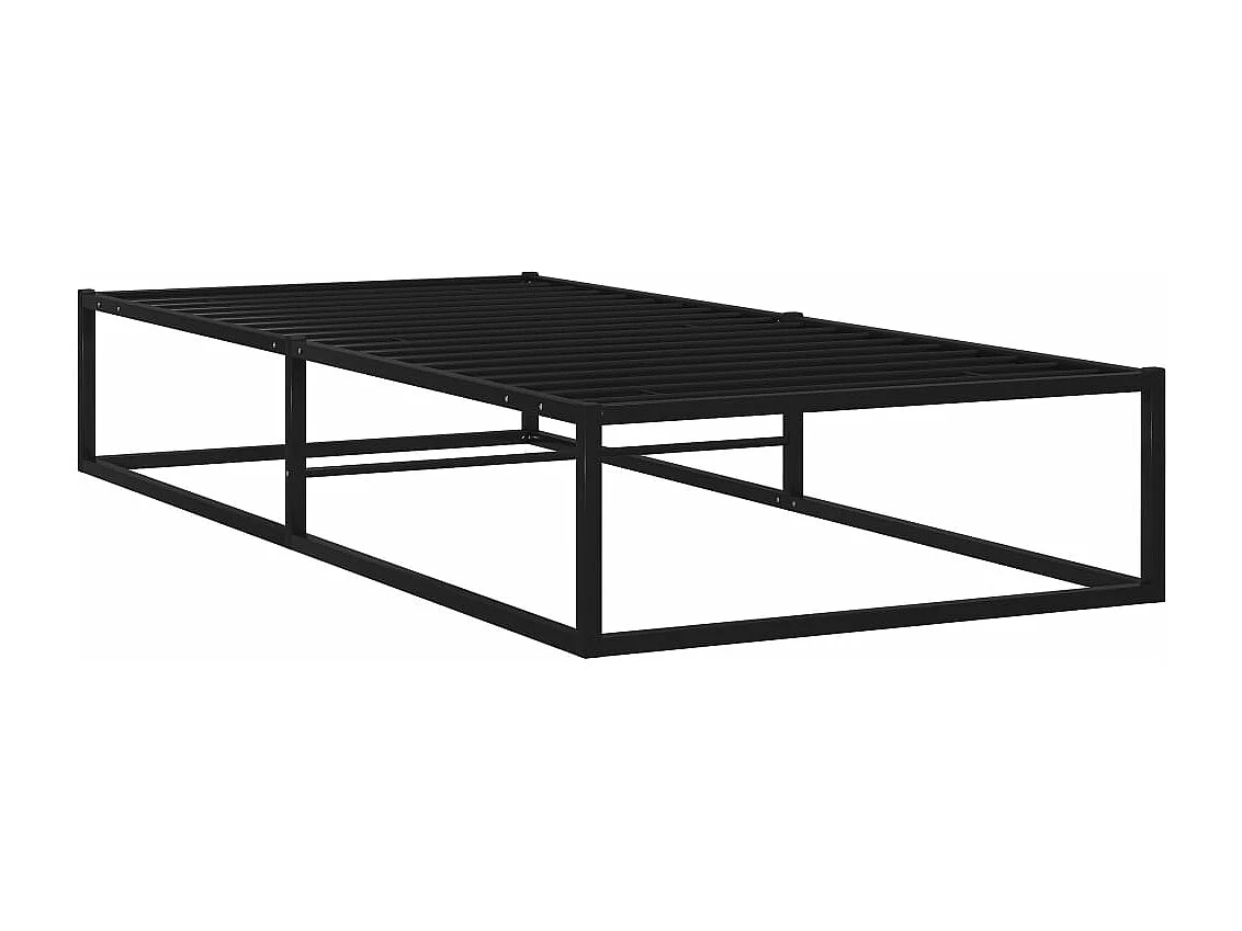 Cadre de lit sans matelas noir métal 100x200 cm
