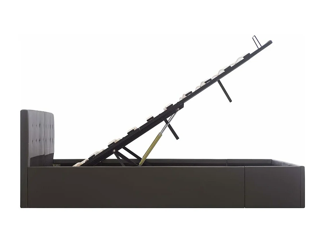 Cadre de lit à rangement hydraulique Gris Similicuir 160x200 cm