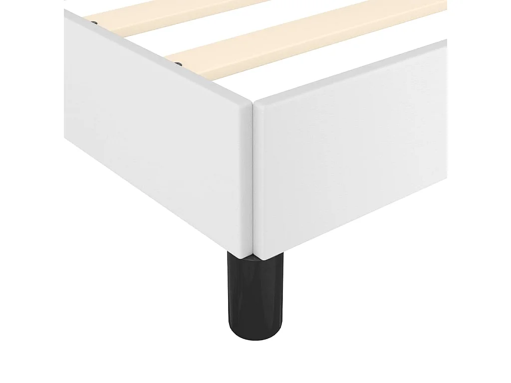 Bettgestell mit Kopfteil Weiß 100x200 cm Kunstleder
