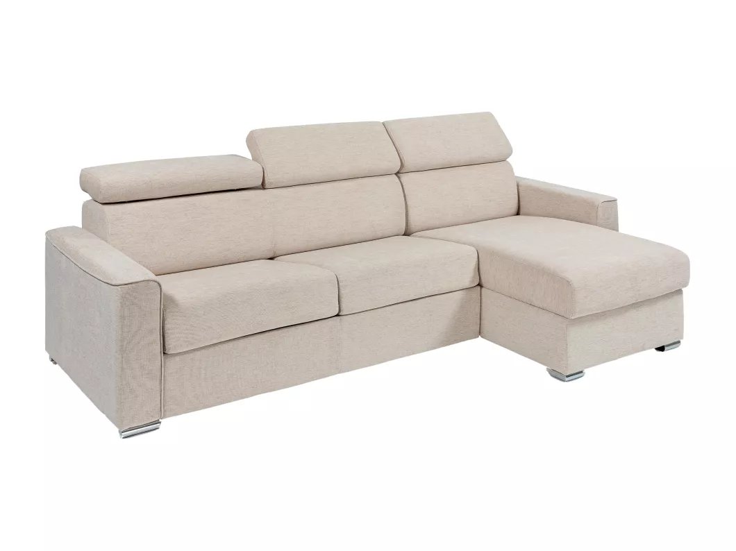 Kauf Unique Ecksofa mit Matratze - Ecke wechselbar - Stoff - Beige - Liegefläche 140 cm - Matratze 14 cm - VIZIR