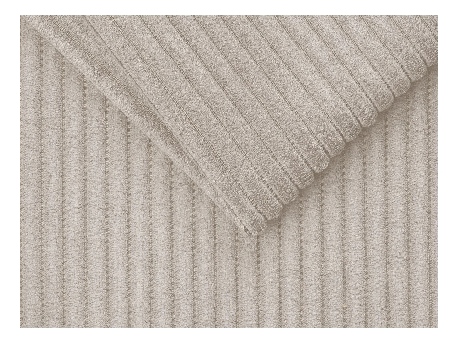 Canapé 3 places convertible express en velours côtelé beige - Couchage 140 cm - Matelas 14 cm - VIZIR