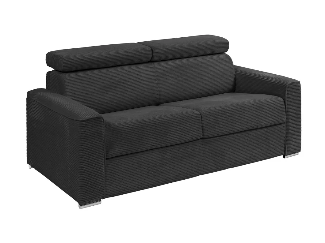 Kauf Unique Schlafsofa mit Matratze 3-Sitzer - Liegefläche mit Lattenrost mit breiten Latten 140 cm - Matratze 14 cm - Cord - Grau - VIZIR