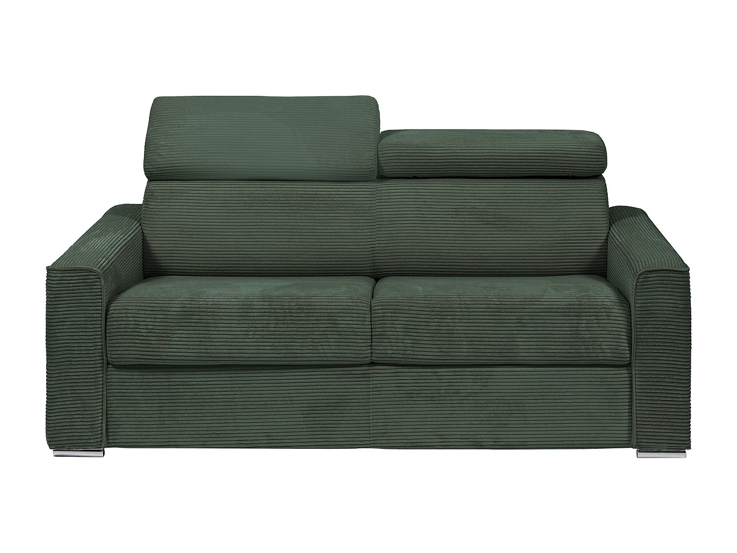 Schlafsofa mit Matratze 3-Sitzer - Liegefläche 140 cm - Matratze 14 cm - Cord - Grün - VIZIR