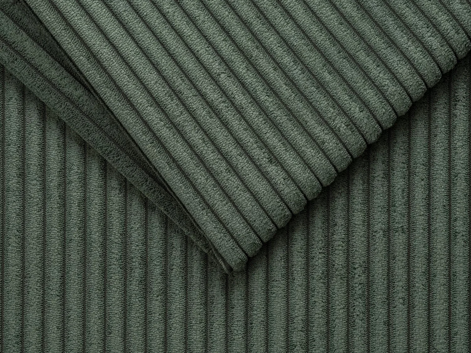 Sofá cama de 3 plazas rápido de pana verde - Base de láminas amplias de 140 cm - Colchón de 14 cm - VIZIR