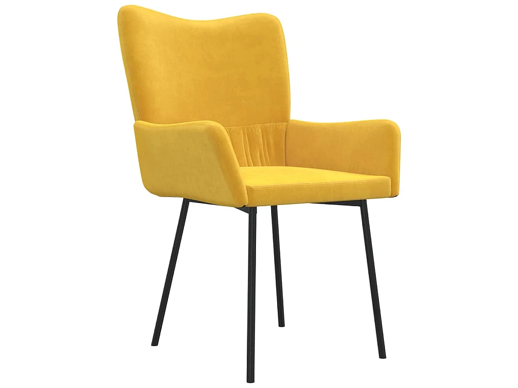 Sillas de comedor 2 unidades terciopelo amarillo
