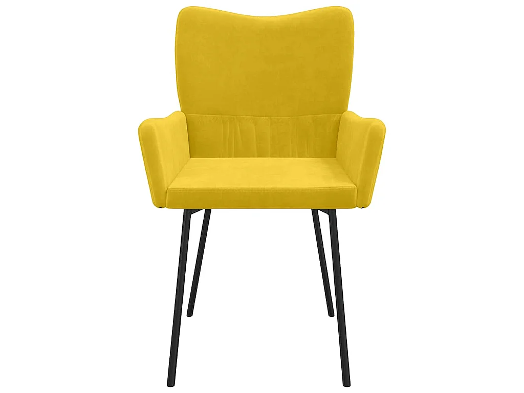 Sillas de comedor 2 unidades terciopelo amarillo