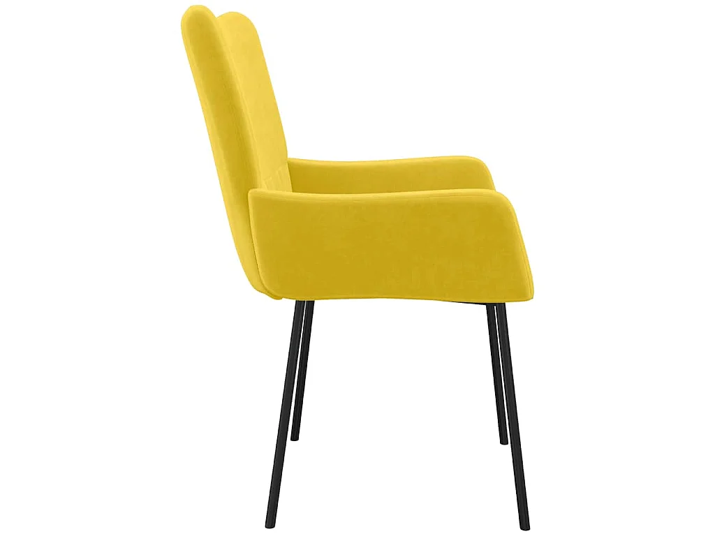 Sillas de comedor 2 unidades terciopelo amarillo